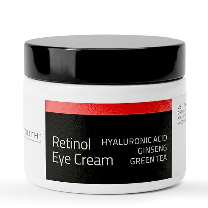 YEOUTH Retinol Eye Cream Anti Aging, Firming Under Eye Cream for Puffiness and Bags Under Eyes for Wrinkles and Dark Circles with Hyaluronic Acid and Tripeptides 2oz