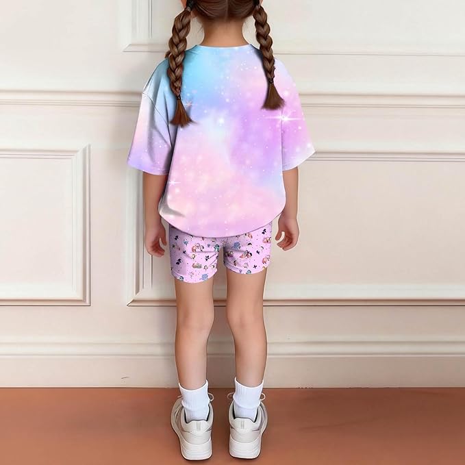 K-POP DEM0N Hunters Outfits for Girls, 2 Piece T-Shirts and Apparel Sets Birthday Gift