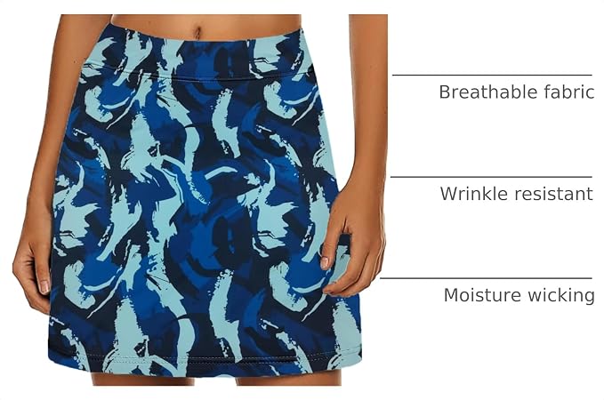 Ekouaer Women's Active Performance Skort Lightweight Skirt for Golf Tennis | Built-in Shorts, A Line, High Waisted, Tummy Control, Pickleball, Running, Workout, Sports, Skorts for Woman