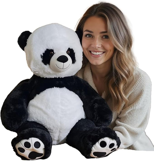 Anico 36" Tall (3 Foot) Big Plush Panda Bear, Stuffed Animal, Teddy Bear with Smiling Face. Premium Stuffed Toy Teddy Bear Panda, Perfect for Girlfriend, Kids, Valentine's Day, Christmas!