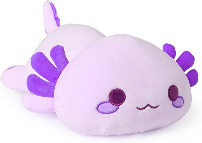 Onsoyours Cute Axolotl Plush, 19" Soft Large Stuffed Animal Salamander Big Plush Pillow, Kawaii Plushie Toy for Kids (Pruple Axolotl, 19")