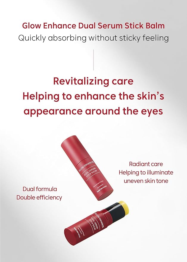 THANKYOU FARMER Glow Enhance Dual Serum Stick Balm - Korean Eye Cream for Face, Crows Feet Eye Treatment Fine Lines Lifting 0.35oz