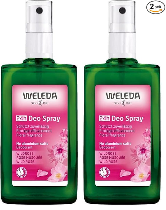Weleda Wild Rose 24h Deodorant Spray, 3.4 Ounce (Pack of 2)