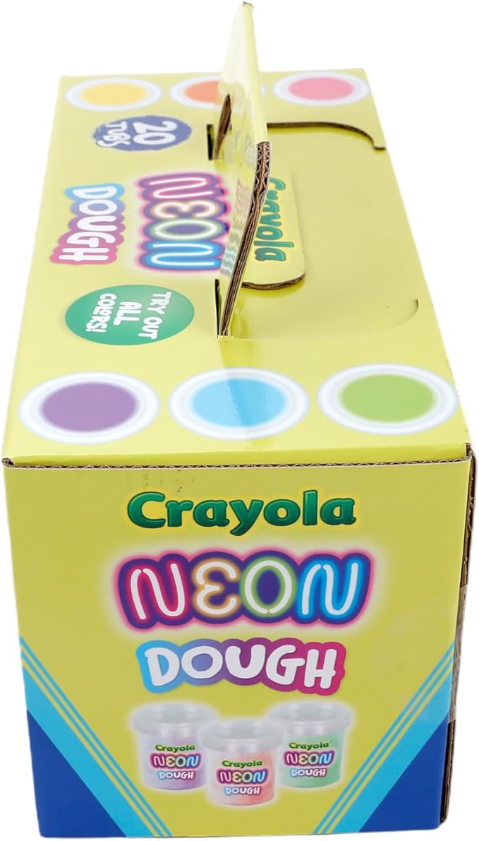 Crayola 20pk Neon Dough 20pk x 3oz – Easter Gifts, Party Favors, Fidget Toys, Sparkling Colors for Creative Play, Safe Non-Toxic Crafting, Great Classroom Fun or Non-Candy Alternative
