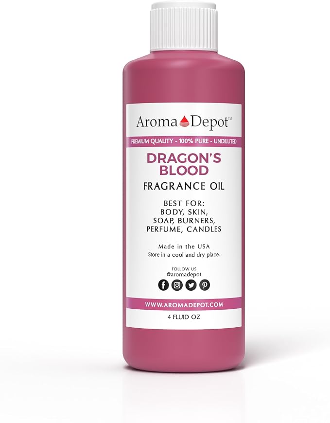 Dragon's Blood 4 oz. Fragrance Oil I Perfume I Skin Oil I Scented. DIY Projects Such as Candles, Bath Bombs, Body Butters, Creams & Lotions. Few Drops in The Diffuser, Burners, or Warmers.