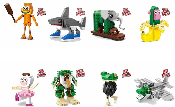Building Toys-Tralalero Tralala Action Figure, 608PCS Italian Brainrot Meme Shark Figures Toys, Collectible Animals Figurine Doll Gifts for Fans