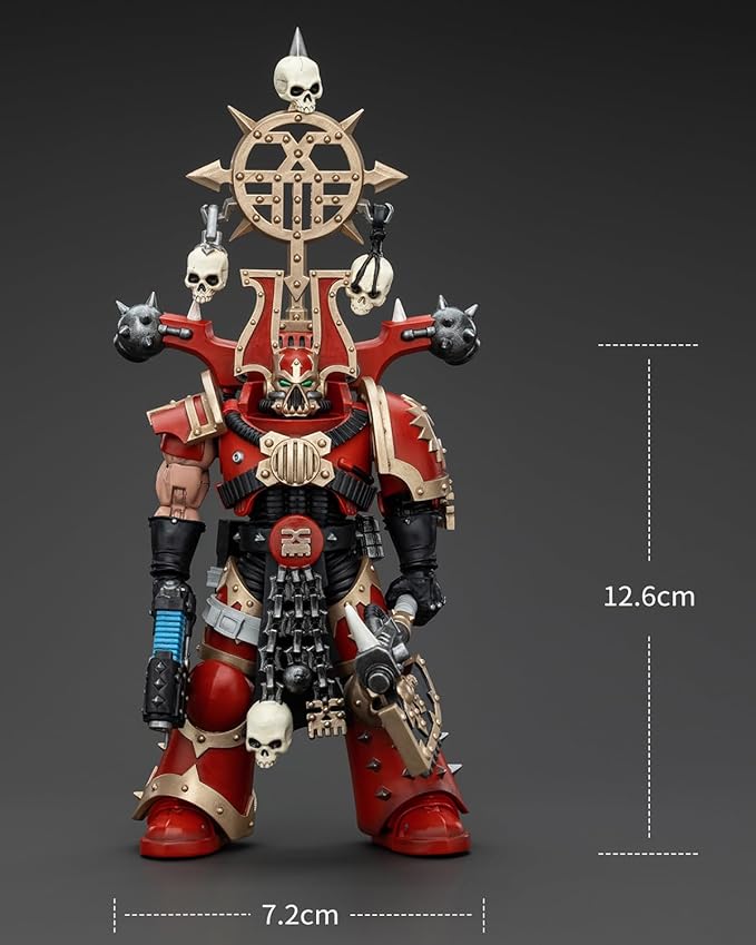 Pipigirl JoyToy GW 40K Genuine License 1:18 Action Figure, World Eaters Khorne Berzerker with Berzerker lcon, 4.96 inch Collectible Action Figures Sets