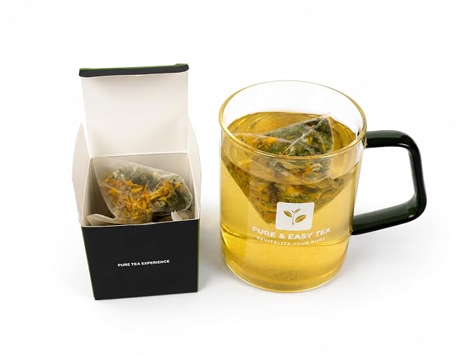 Pure And Easy Tea, Verdant Green Tea Sampler, 5 Whole Leaf Green Tea Blends, Premium Green Tea Gift Set, 15 BPA-Free Plant-Based Tea Bags (52.5g)