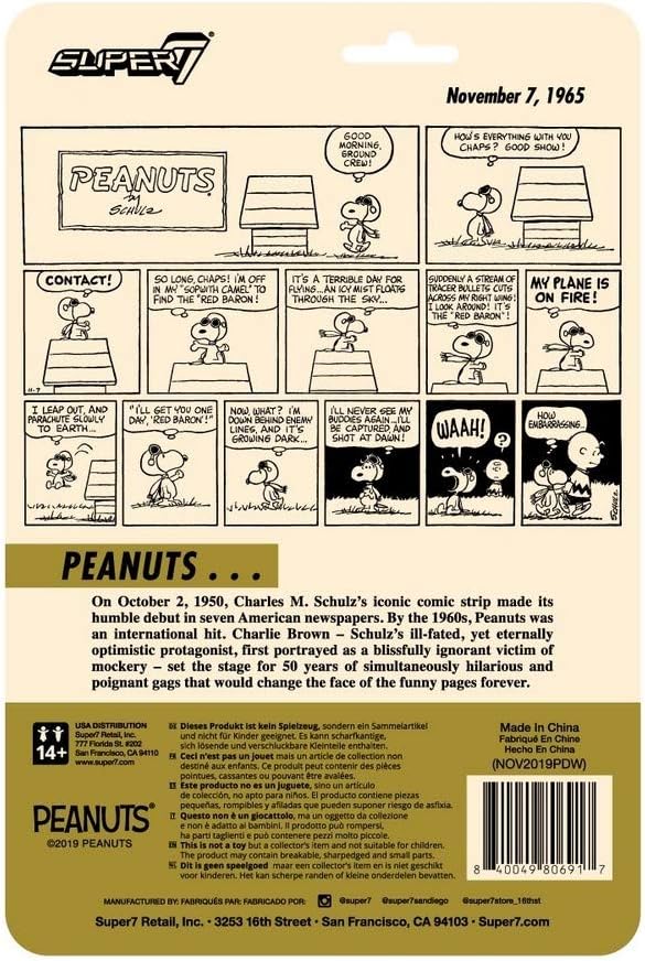 Super7 Peanuts Snoopy Flying Ace 3.75 in Reaction Figure