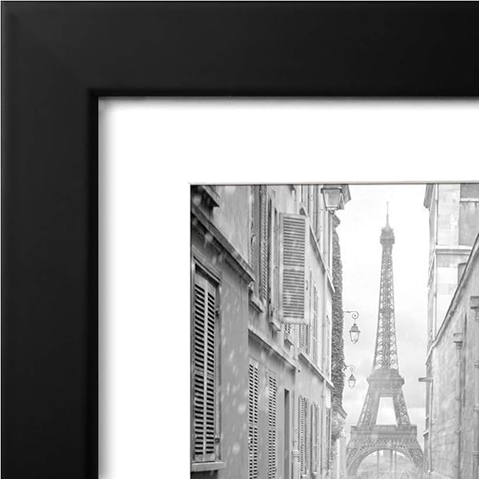 Americanflat 9x12 Picture Frame with Shatter-Resistant Glass - Use as 6x8 Frame with Mat or Display 9x12 Photo Without Mat - Signature Collection - Picture Frames for Tabletop and Wall Display - Black | Shatter-resistant glass, wall or tabletop display...