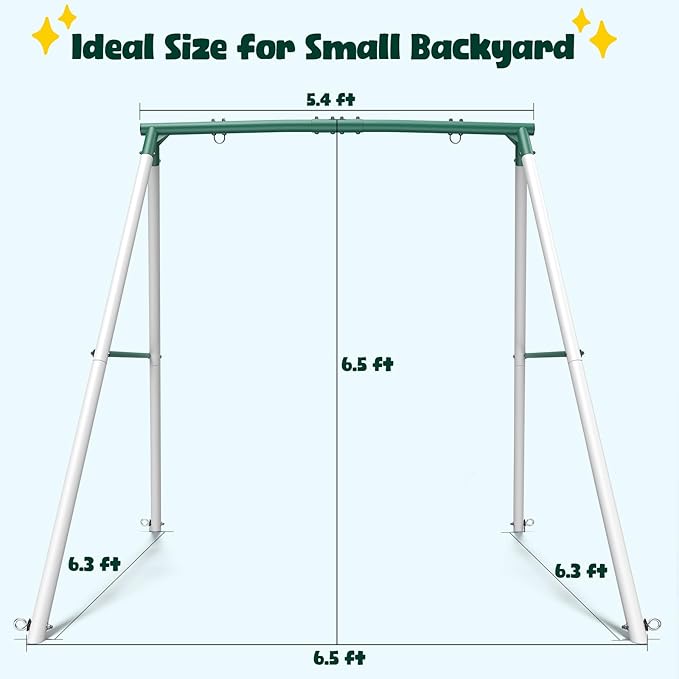 Hapfan 50" Large Saucer Swing with Stand for Kids Outdoor, 6.5 ft Tall 500 lbs Swing Sets for Backyard, Heavy Duty Metal Outdoor Swingset for Adults