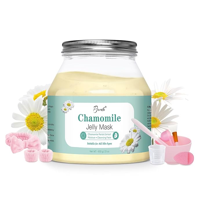 Powder Jelly Mask for Facials Professional, Peel Off Facial Mask for Hydrating & Moisturizing, Hydrojelly Mask for Women Men Skin Care, Home DIY Spa Use for All Skin with Chamomile Petals