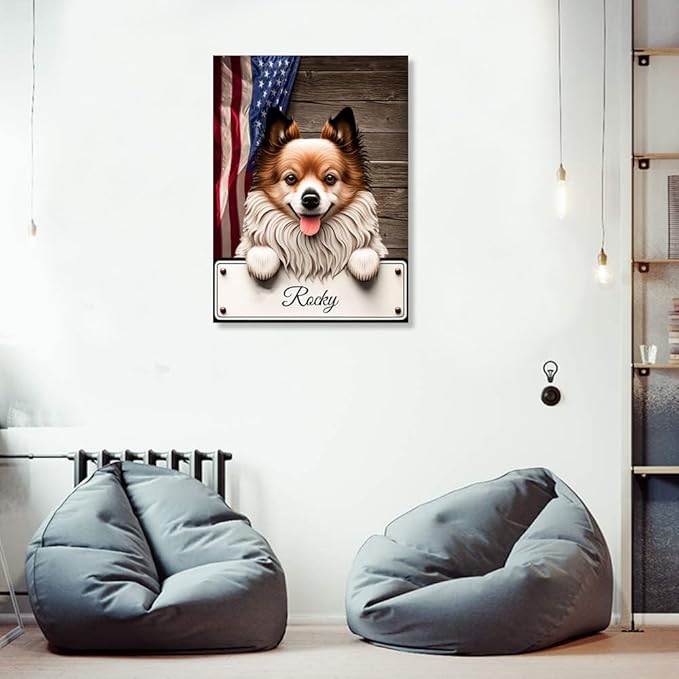 Custom Wooden Jigsaw Puzzles with Your Dog's Name on Volpino Art Print - 300 500 1000PCS Puzzles Game and Home Wall Decor