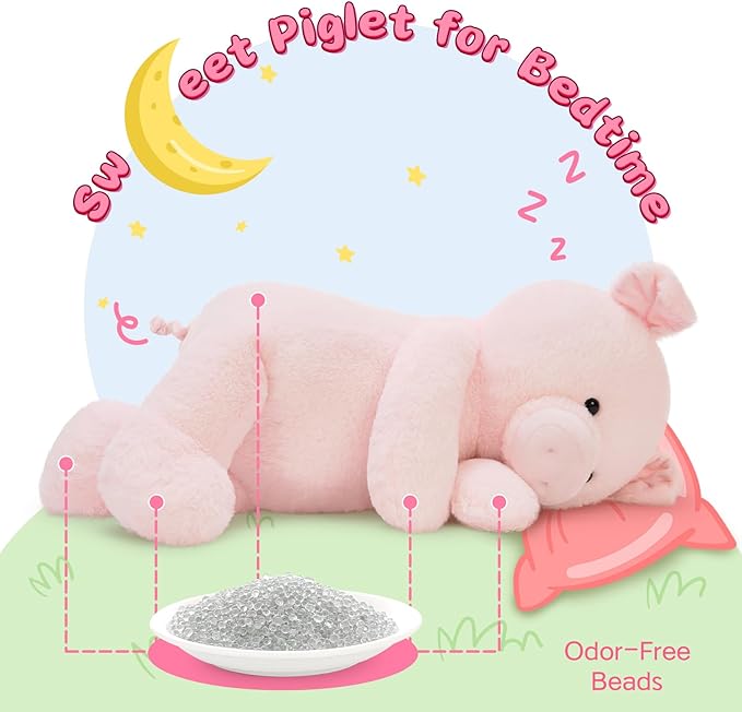 MaoGoLan 24 inch Large Pig Stuffed Animal Plush Pig Pink Stuffed Piggy Toy for Girls, Cute Piglet Plush Farm Animals Party Decorations Kids Christmas Valentine's Day Gifts