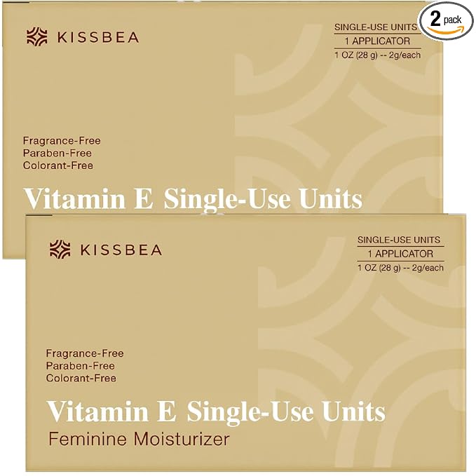 Natural Vitamin E Feminine Moisturizer for Women – Daily External Intimate Care with Coconut Oil, Shea Butter & Squalane – Fragrance-Free, Hormone-Free – 2 Pack (14 Count Each)