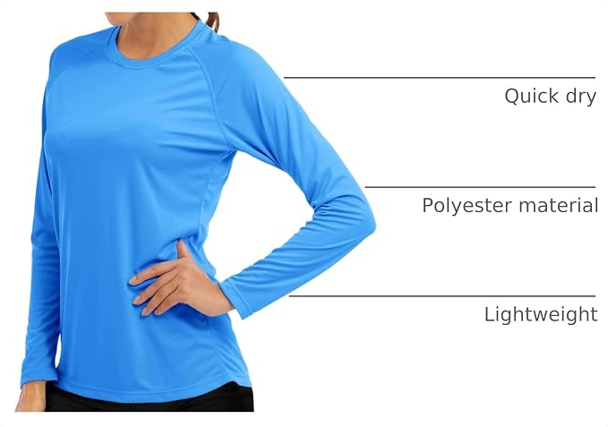 MAGCOMSEN Women's Long Sleeve Shirts UPF 50+ Sun Protection Shirts for Hiking Fishing Workout Rash Guard