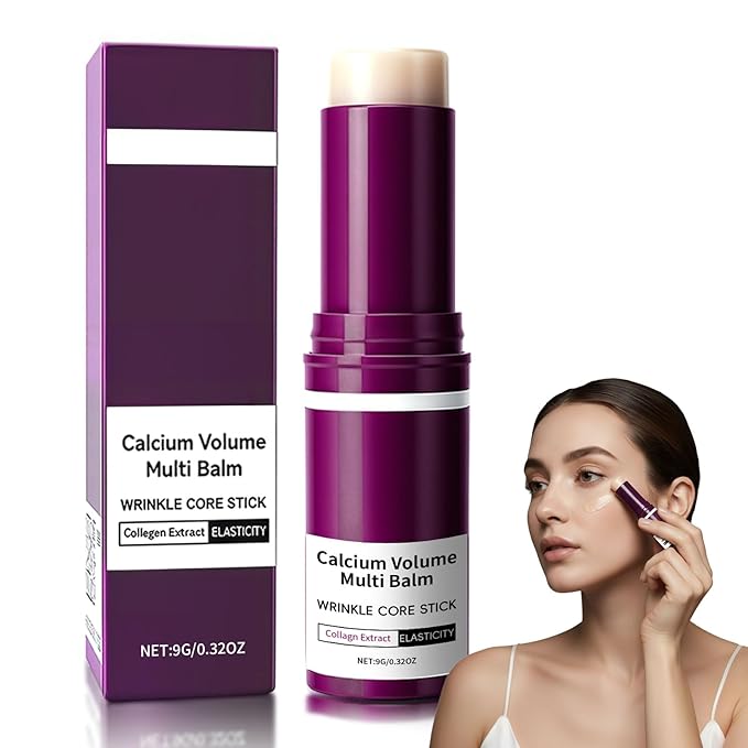 Cementerre Calcium Multi Balm Stick, Korean Calcium Volume Multi Balm, Collagen Moisturing Stick, Anti-aging, Wrinkles, Sagging, Hydrating, Firming Skin, Suitable for Eyes, Face & Neck-Purple