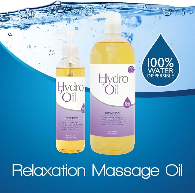 Hydro 2 Oil Relaxation Massage Oil 33.8 fl oz - Water Dispersible Formula with a Strong Lavender Scent for the Ultimate Relaxing Massage