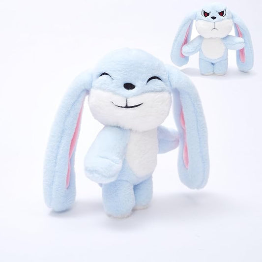 Bunny Plush Toy Stuffed Animal Funny Rotating Head Rabbit Plush Pillows Toy Cute Sensory Soft Stuffed Animals Doll That Show Your Mood Stuffed Bunny For Easter Christmas Birthday Gift，11in(Blue)