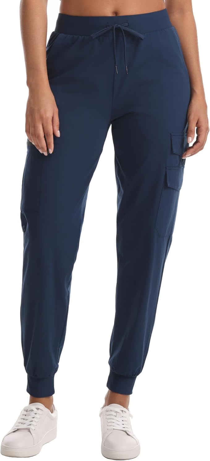 Rrosseyz Women's Hiking Pants with Pockets - Lightweight Water Resistant Joggers Cargo Pants for Casual Travel Golf Outdoor