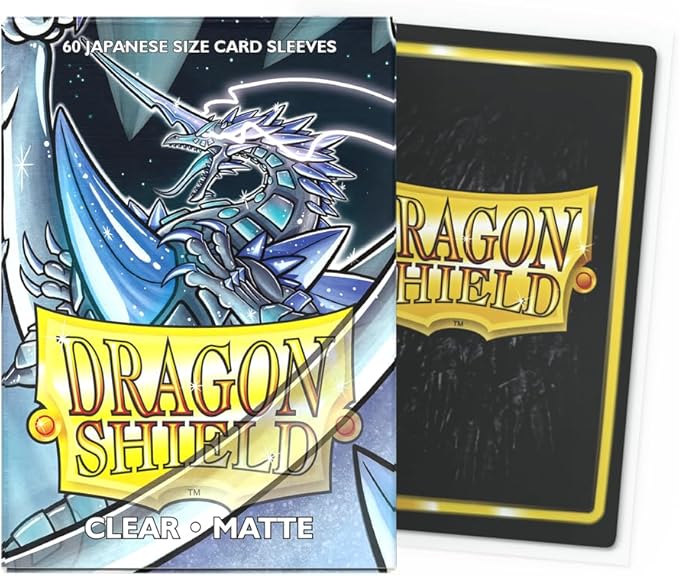 Dragon Shield | Japanese Size Card Matte Sleeves | 60 CT - Smooth & Tough Premium TCG Sleeves - Compatible with Yu-Gi-Oh, Naruto, Cardfight & Vanguard | Clear