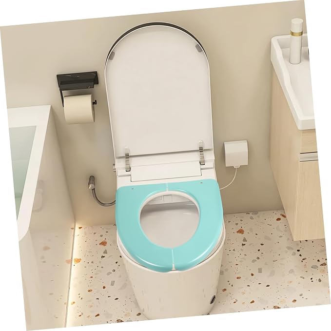 OUNONA 1Pc Folding Portable Potty Training Seat Cover Travel Friendly Toilet Cushion Pad for Home Use Fits Standard Toilets Green Color for Easy