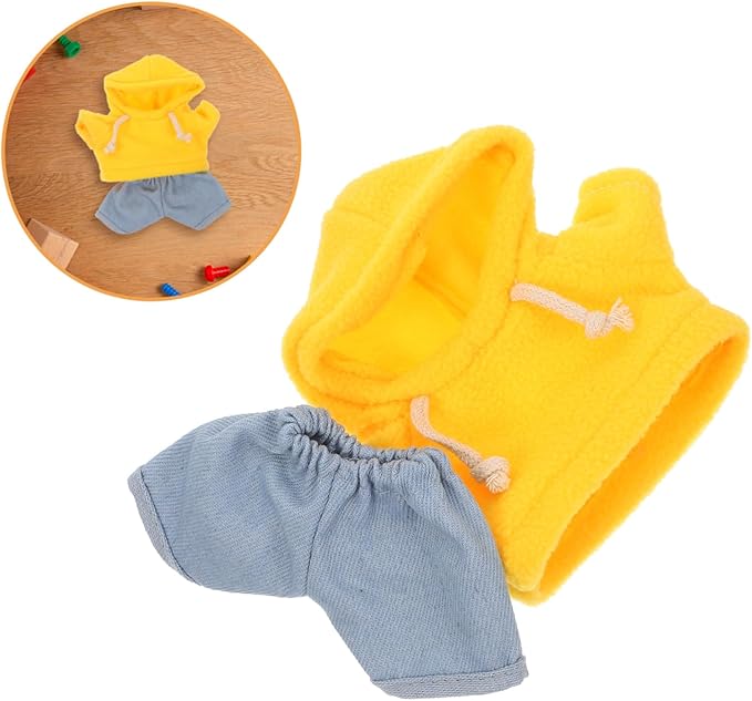NUOBESTY Plush Doll Clothing Set for Stuffed Animals Soft Hoodie and Jeans Outfit for Dress Comfortable and Cute Plush Bear Clothes