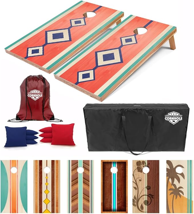 World Series of Cornhole Regulation Size Cornhole Boards - Lightweight & Durable All-Wood Construction | Backyard Bean Bag Toss Set | Outdoor Game for Tailgates & BBQs