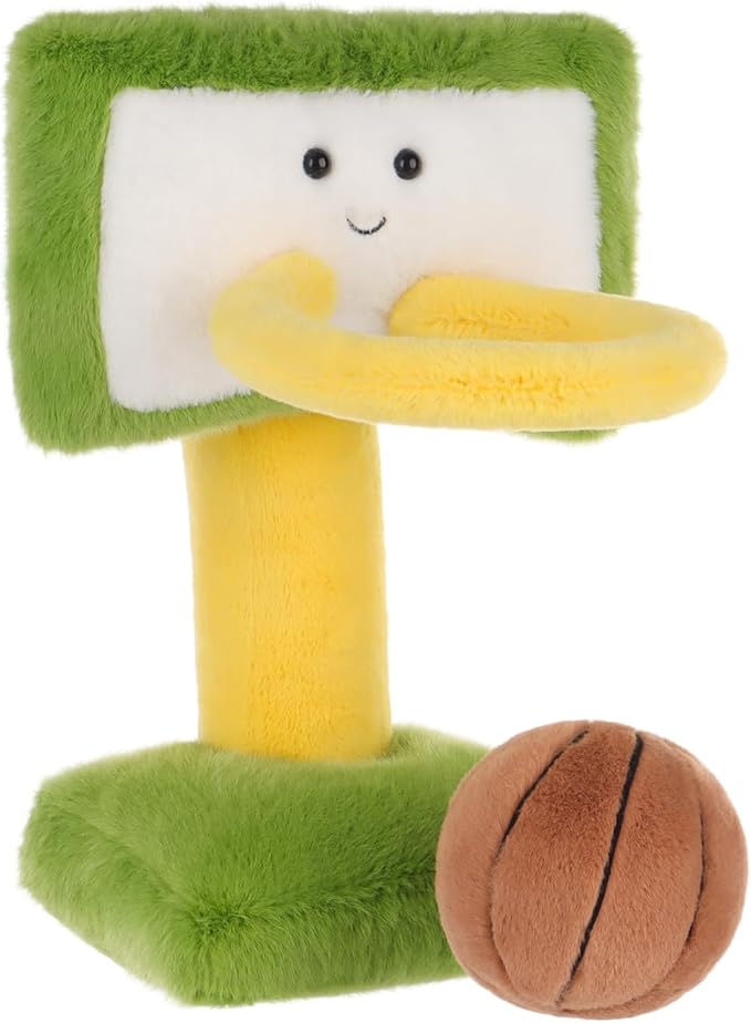 Apricot Lamb Happy Basketball Stuffed Animals for Kids, Soft Cute Plush Toys for Baby Girl and Boy, Fluffy Happy Basketball 10.3 Inches