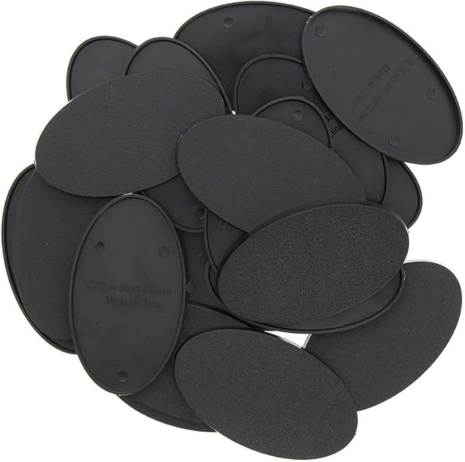 MB875 20pcs Base 75X42mm or 2.95x1.65inch Plastic Model Bases for Gaming Miniatures or Wargames Table Games