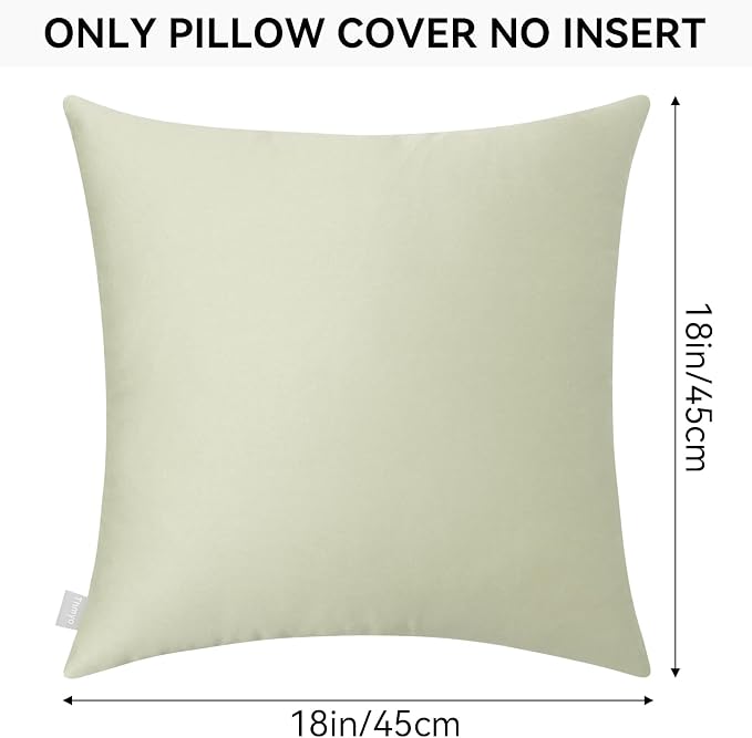 Thmyo 4-Pack 100% Cotton Comfortable Solid Decorative Throw Pillow Case Square Cushion Cover Pillowcase Sublimation Blank Pillow Covers DIY Throw Pillowcase for Sofa(18x18inch/45x45cm,Beige)