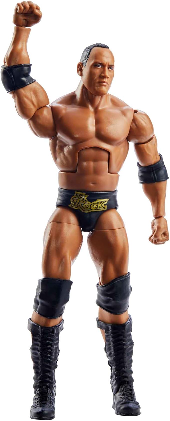 Mattel WWE The Rock WrestleMania Elite Collection Action Figure with Accessory & "Mean" Gene Okerlund Build-A-Figure Parts, 6-inch