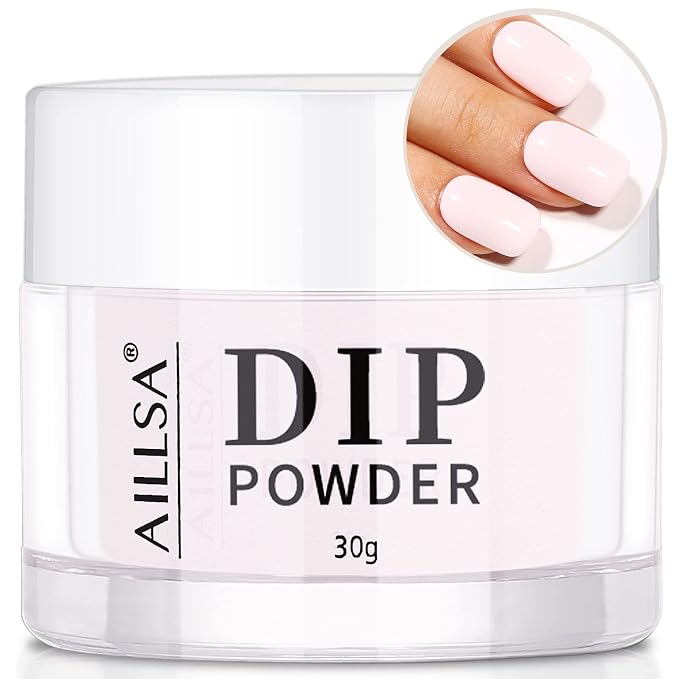 AILLSA Dip Powder Light Pink, Pink Dip Powder Nail 1 Oz | Nail Dipping Powder French Nail Art for Starter Manicure Salon DIY at Home, Dip Powder Colors Long Lasting, Odor-Free