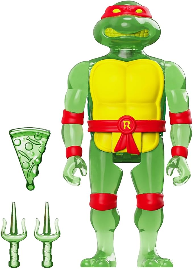 Super7 Teenage Mutant Ninja Turtles Raphael (Mutagen Ooze) Reaction Figure - 3.75" TMNT Action Figure with Accessories Classic Cartoon Collectibles