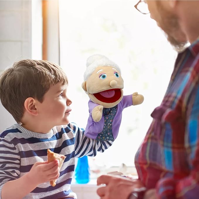 Family Hand Puppets,Puppets for Kids Role Paly Family Members 13.4 INCH Multi-Ethnic Puppets Plush Soft Hand Puppets Family Puppets Story Toys,Puppets for Girls Boys Finger Puppets Puppet Set Gifts
