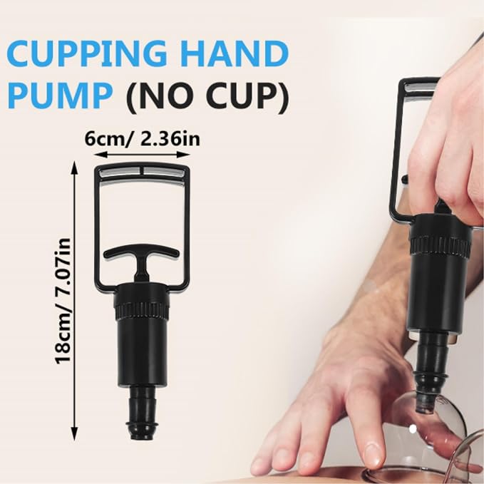 NOLITOY Cupping Device Hand Pump Vacuum Cupping Pump Vacuum Cupping Tool Handheld Handle Black, 18.00X6.00X3.50CM