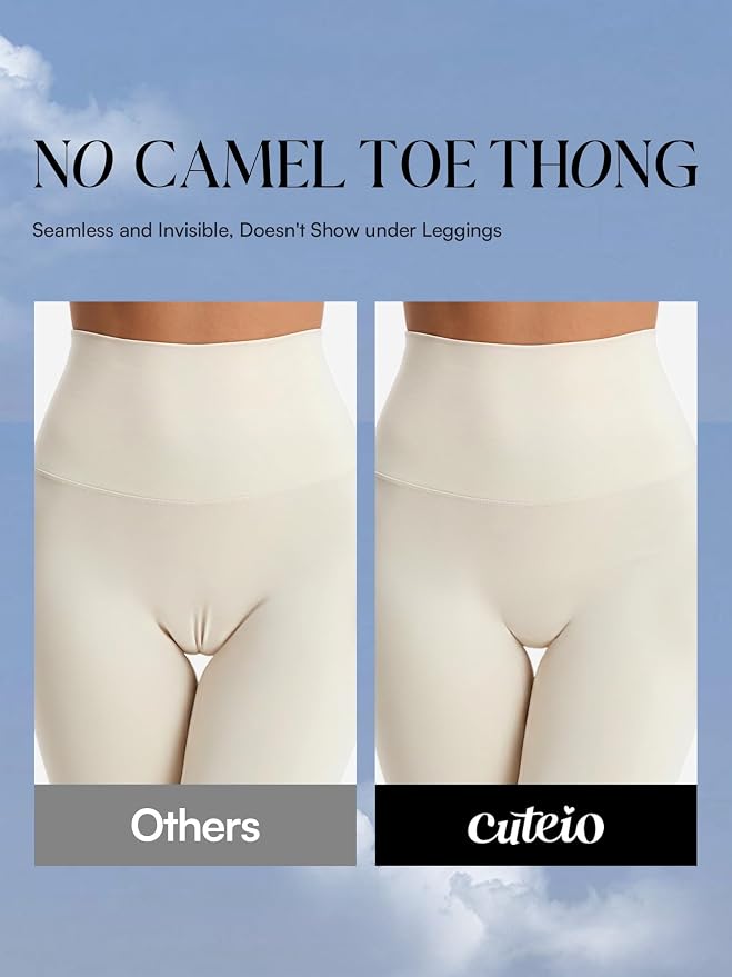 3-Pack Camel Toe Underwear for Women - XS-XL Seamless No Show Thong Panty Liners Tangas, Comfortable G-Strings for Gym
