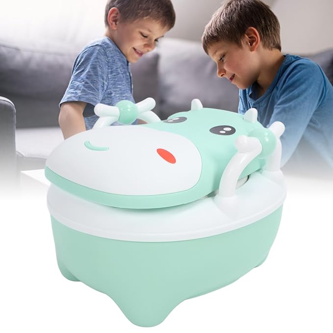 Kids Toilet, Large Capacity Storage, Plastic Portable Children Toilet Baby Accessories for Male and Female Babies (Green)