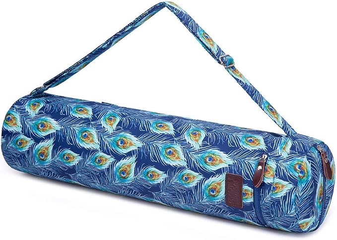 Yoga Mat Bag,Full-zip Exercise Yoga Mat Canvas Carry Bag for Women and Men - Double Storage Pocket,Easy Access Zipper, Adjustable Shoulder Strap and Handle,Fits Most Mat