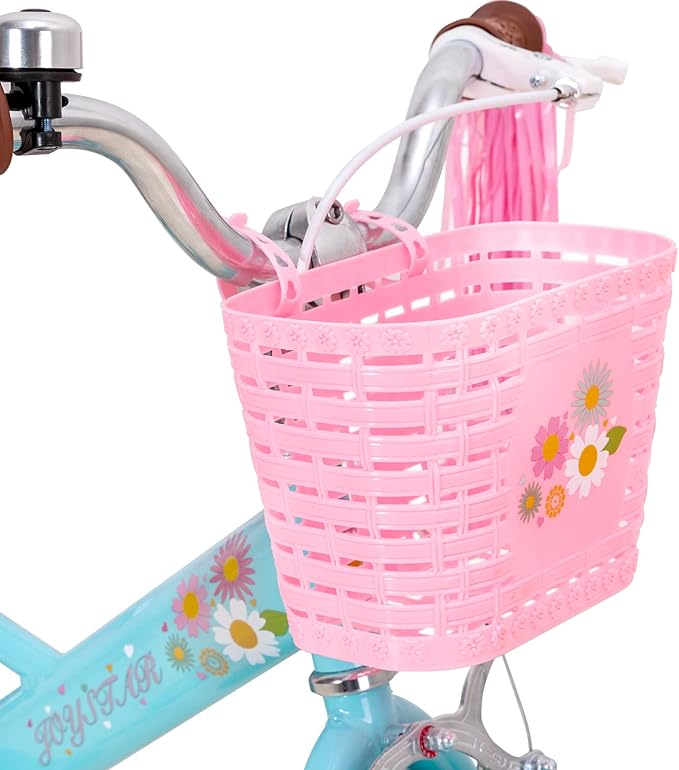 JOYSTAR Little Daisy Kids Bike for Girls Boys Ages 2-7 Years, 12 14 16 Inch Girls Bikes with Doll Bike Seat & Streamers, Boys Bike with Flag & Number Plate, Multiple Colors