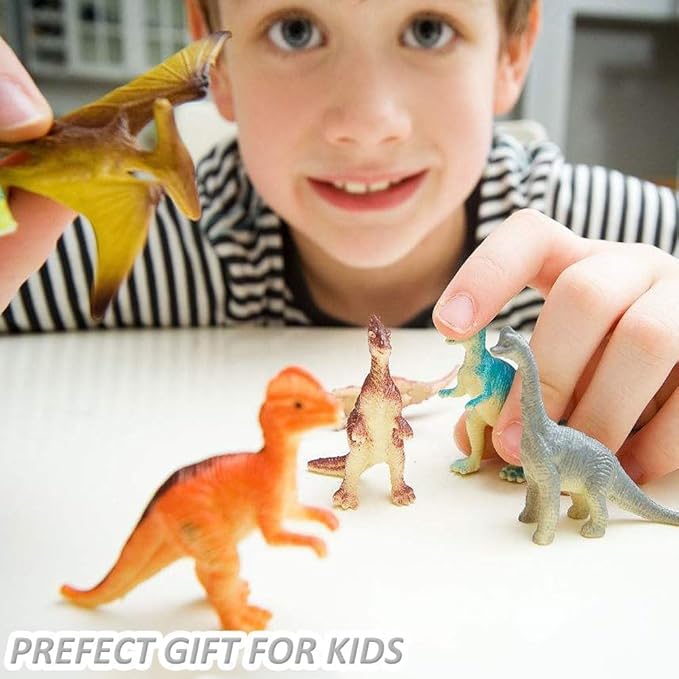 OuMuaMua Dinosaur Toys, Plastic Mini Dinosaur Figure Toy Set Including T-rex, Stegosaurus, Monoclonius for Kids Toddler Dinosaur Birthday Party Favors, Christmas Easter Eggs Filler Gifts, 78 Pack