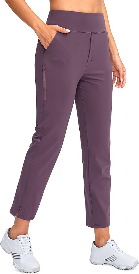 YYV Women's Golf Pants High Waist Stretch Ankle Pants with Pockets | Work Ankle Pants, Dress Pants with 4 Pockets, For Yoga Business Travel Casual