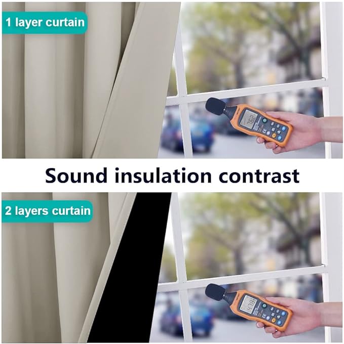 NICETOWN Natural 100% Blackout Lined Curtains, 2 Thick Layers Completely Blackout Window Treatment Thermal Insulated Drapes for Kitchen/Bedroom (1 Pair, 52 inches Width x 63 inches Length Each Panel)