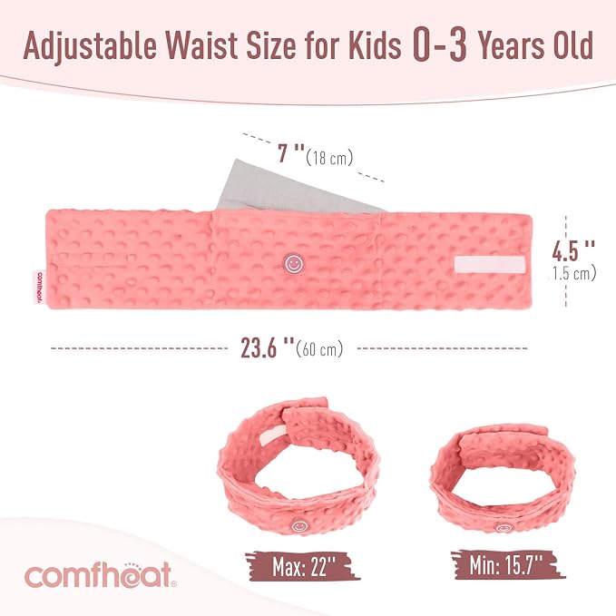 Colic and Gas Relief for Newborns and Infants, Heated Tummy Wrap, Baby Swaddling Belt with Soothing Warmth, Natural Relief for Upset Stomach in Babies Toddlers, 0-3 Years (Watermelon Red)