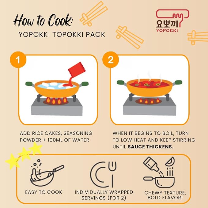 Yopokki Instant Tteokbokki Rice Cakes Korean, Topokki Pack - Great with Cheese and Ramen Noodles, Korean Snacks for College Dorm, Korean Food Meal Kit, Pack of 2 (Onion Butter, 2 Packs)