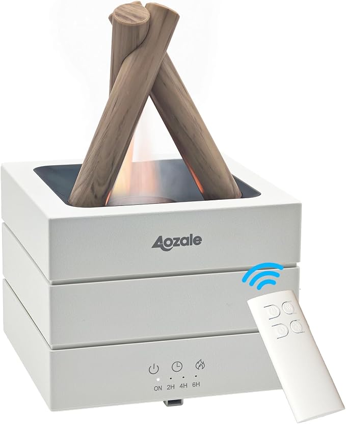Campfire Flame Fire Diffuser, Bonfire Aromatherapy Essential Oil Diffuser, 280ML Ultrasonic Mist Humidifier with Remote, 7-Color LED, Timer, Auto Shut-Off for Bedroom, Office, Yoga, Gifts
