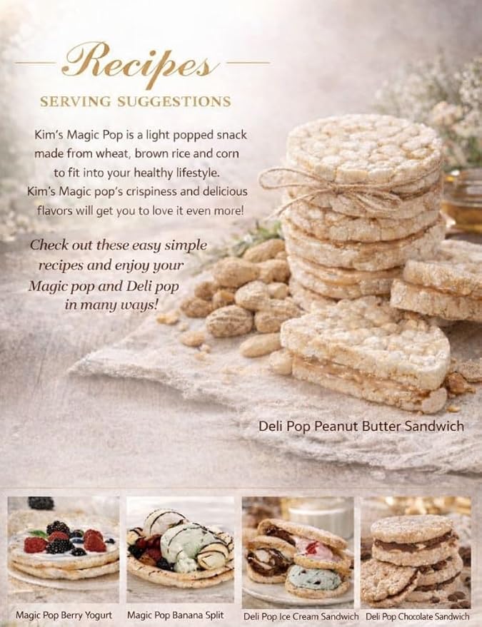 Kim's Magic Pop Cinnamon Flavor 12-Pack: Freshly Popped Rice Cakes, Healthy Grain Snack, 0 Weight Watchers Point