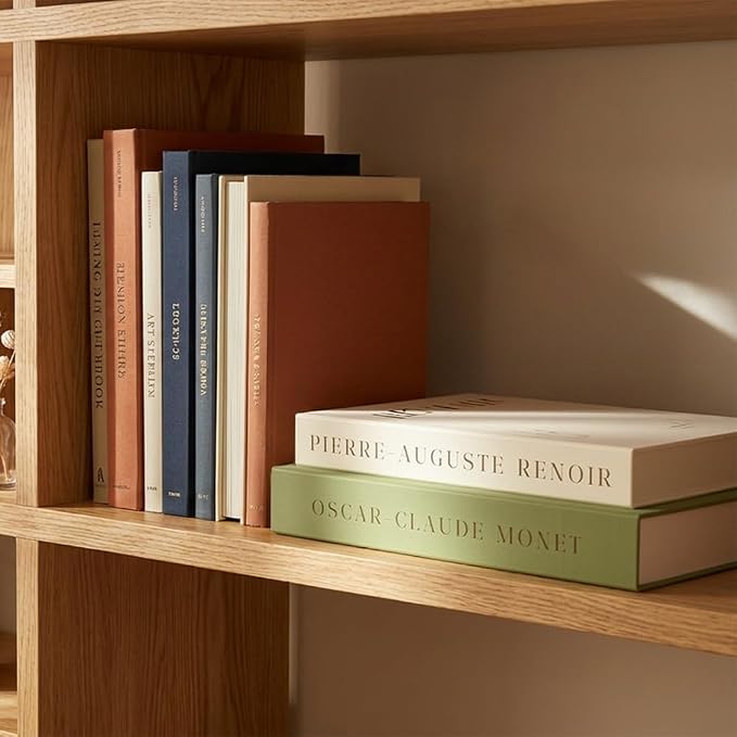 Aesthetic Decorative Books - Set of 2 Linen Fake Books Enhance Your Coffee Table, Home Decor, Living Room, Bookshelf or Mantle Decor, Modern Stackable Faux Book Photo Storage and as a Keepsake Box