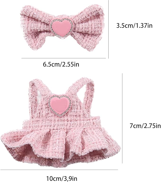 17 cm Doll Clothes - 6.7 Inches Cute Dolls Dress -17cm/15cm Dolls Outfit Set,Fashion Accessories Outfits, Luxury Chic Doll Clothes & Style Bundle,Gifts for Lovers(Style E)