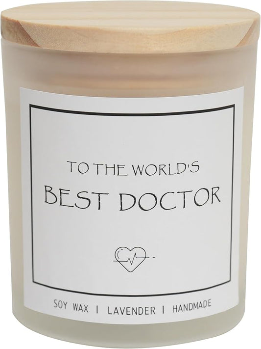 to The World's Best Doctor Candle - Doctor Gifts for Men & Women, Gifts for Doctors, Lavender Scented Candle, Natural Soy Wax & Natural Essential Oils